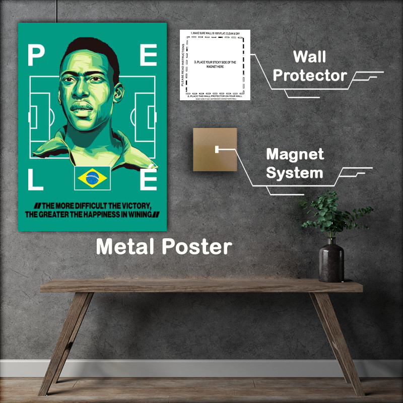 Buy Metal Poster : (Pele Football Player)