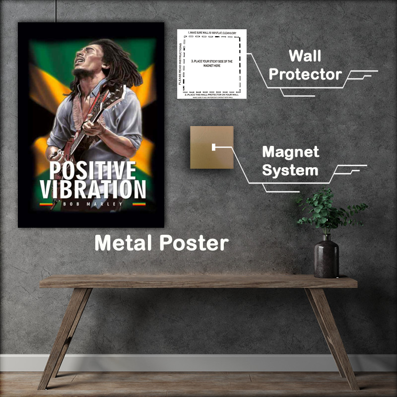 Buy Metal Poster : (Posertive Vibration Bob Marley)