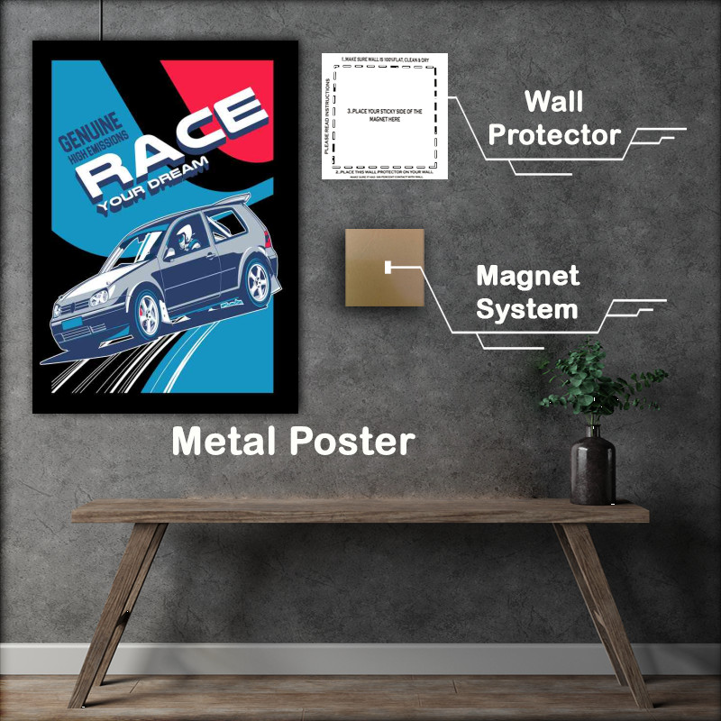 Buy Metal Poster : (Race your Dreams)