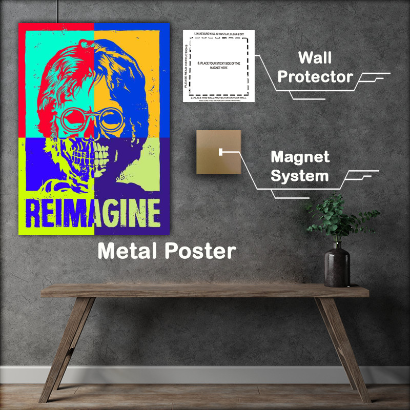 Buy Metal Poster : (Re Imagine John Lennon Pop Art)