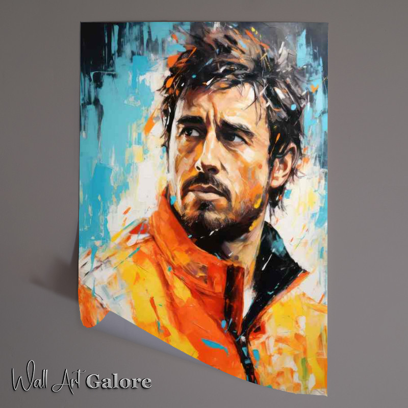 Buy Unframed Poster : (Fernando Alonso Formula one racing driver portrait)