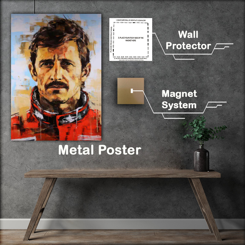 Buy Metal Poster : (Graham Hill Formula one racing_driver portrait)