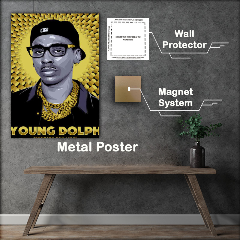Buy Metal Poster : (Young Dolph thinking out loud rapper music)
