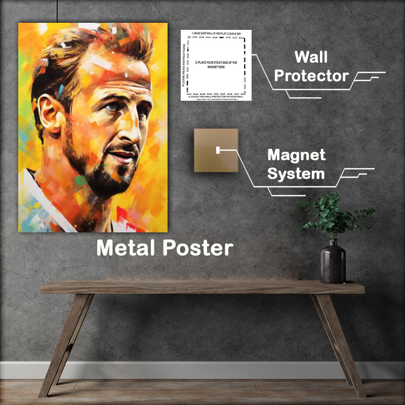 Buy Metal Poster : (Harry Kane Footballer in the style of painted art)