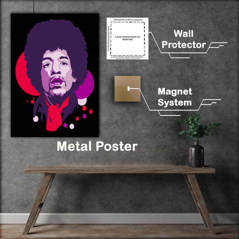 Buy Metal Poster : (jimmi hendrix retro)