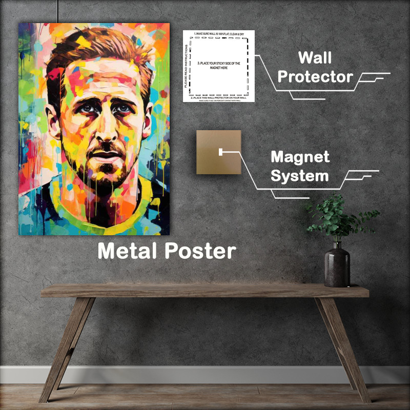 Buy Metal Poster : (Harry Kane Footballer spalsh art style)
