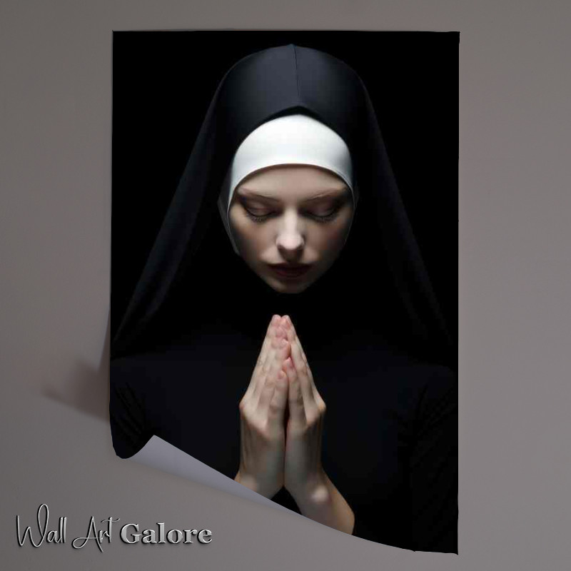 Buy Unframed Poster : (A woman in a nuns habit is praying)