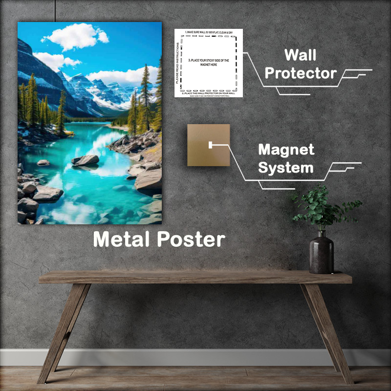 Buy Metal Poster : (Banff national park canada rich blue sky)