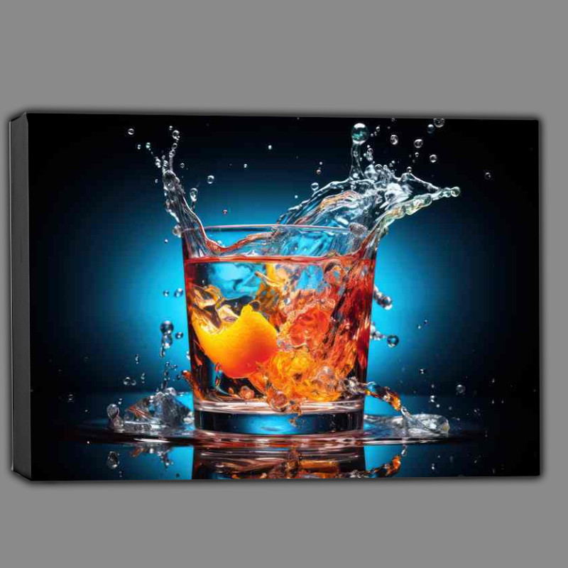Buy Canvas : (A Glass Of Water With A Splash Of Orange)