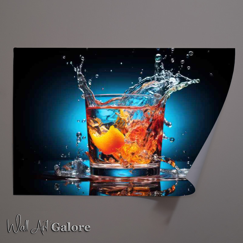 Buy Unframed Poster : (A Glass Of Water With A Splash Of Orange)