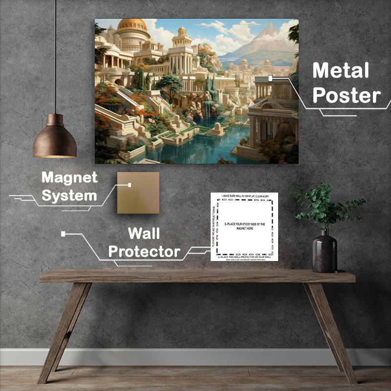 Buy Metal Poster : (A Temple Garden In The Height Of Summer)
