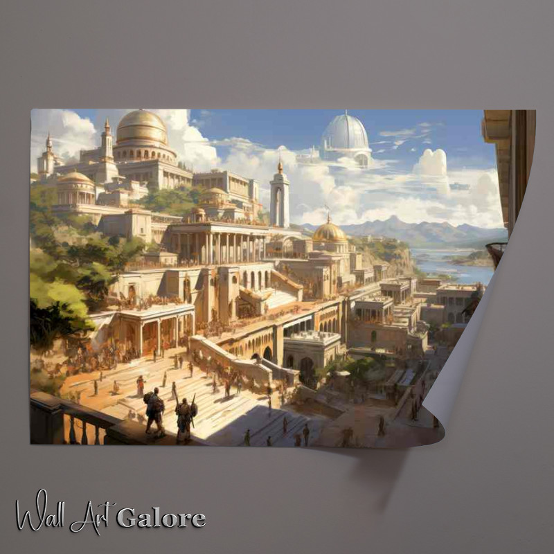 Buy Unframed Poster : (An illustration of an ancient city with people)