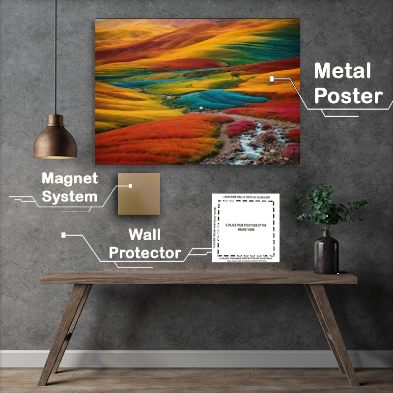 Buy Metal Poster : (Array Of Colours On The Mountain)