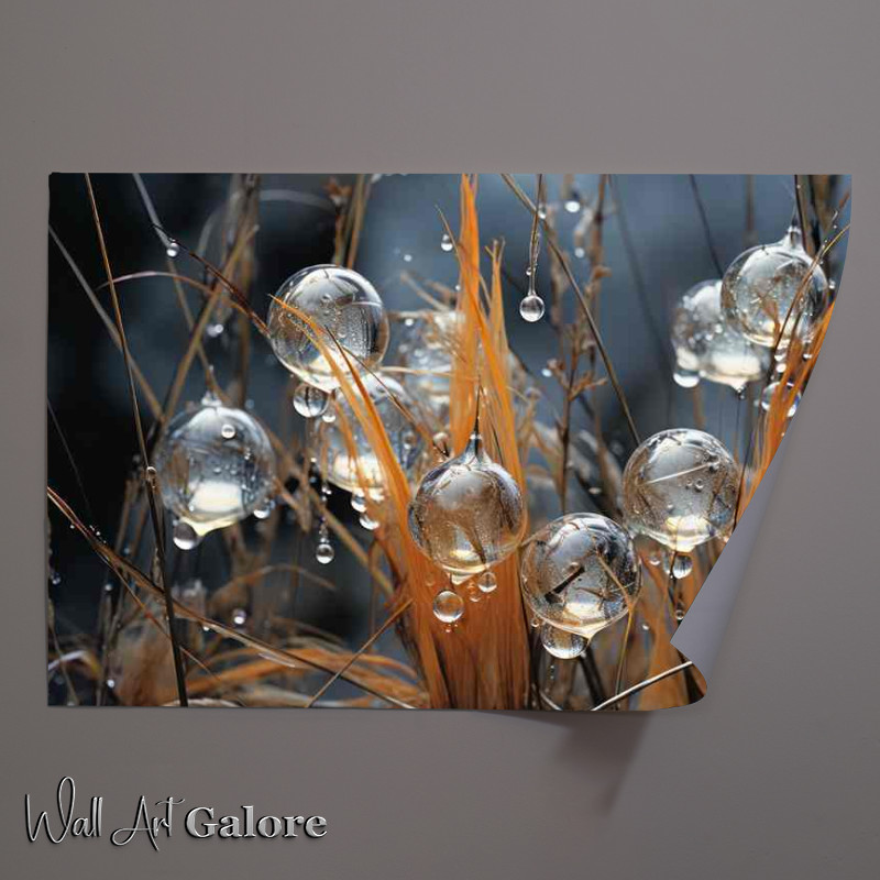 Buy Unframed Poster : (Beautiful Drops Of Rain Settled On The Grass)