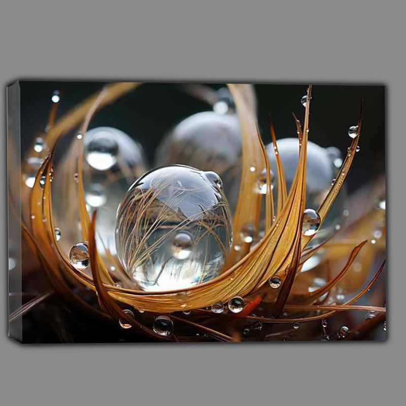 Buy Canvas : (Beautiful Raindrops That Have Settled On The Feathers)