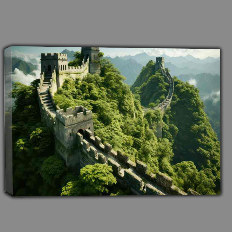 Buy Canvas : (Great wall of china an Arial view)