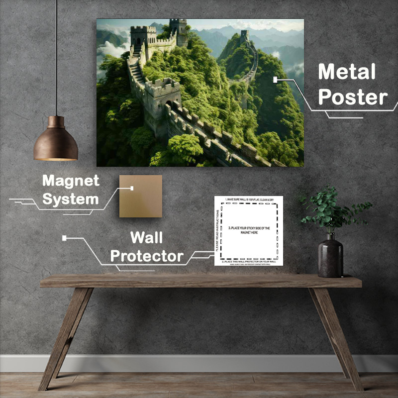 Buy Metal Poster : (Great wall of china an Arial view)