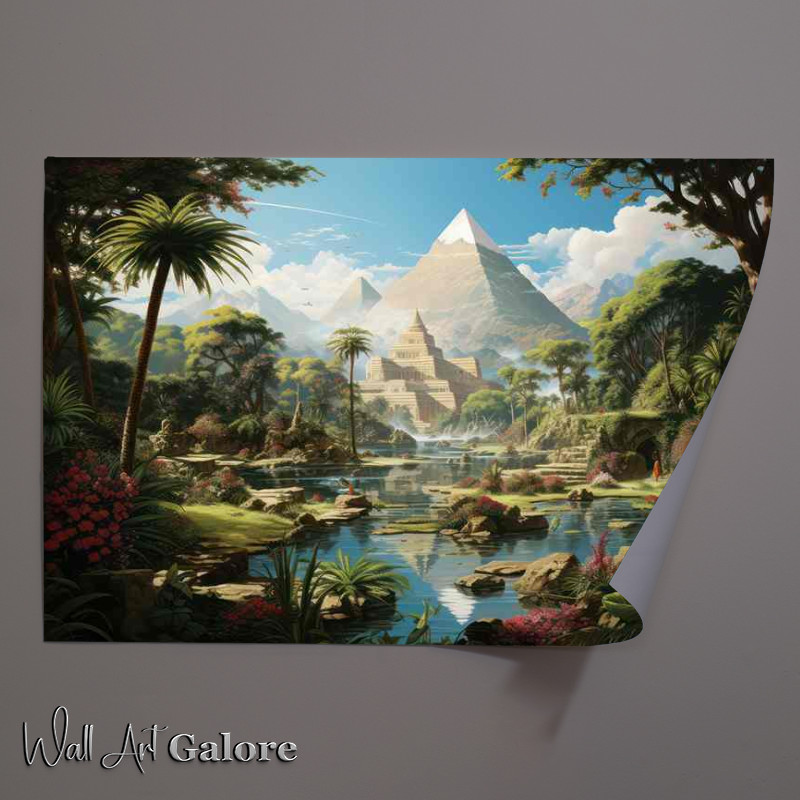 Buy Unframed Poster : (Illustration of a ancient greece and a pyramid)