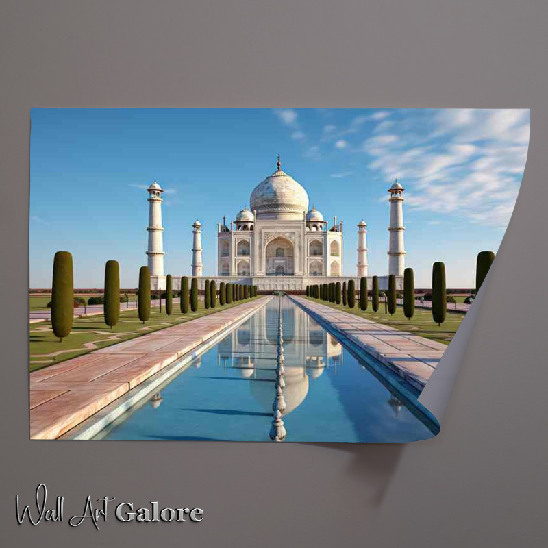 Buy Unframed Poster : (India the taj mahal is beautiful reflection in the water)