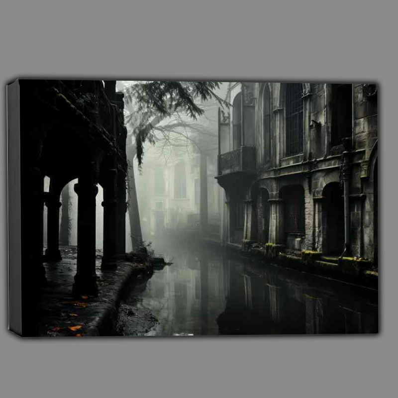 Buy Canvas : (Old School Picture Of The Waterways In Venice)