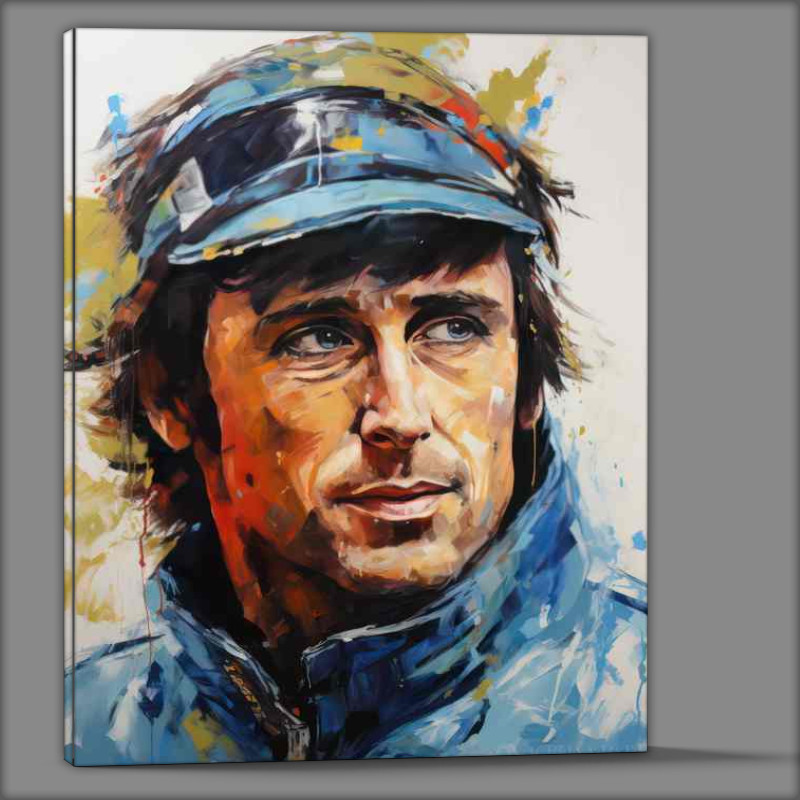 Buy Canvas : (Jackie Stewart Formula one racing driver portrait)