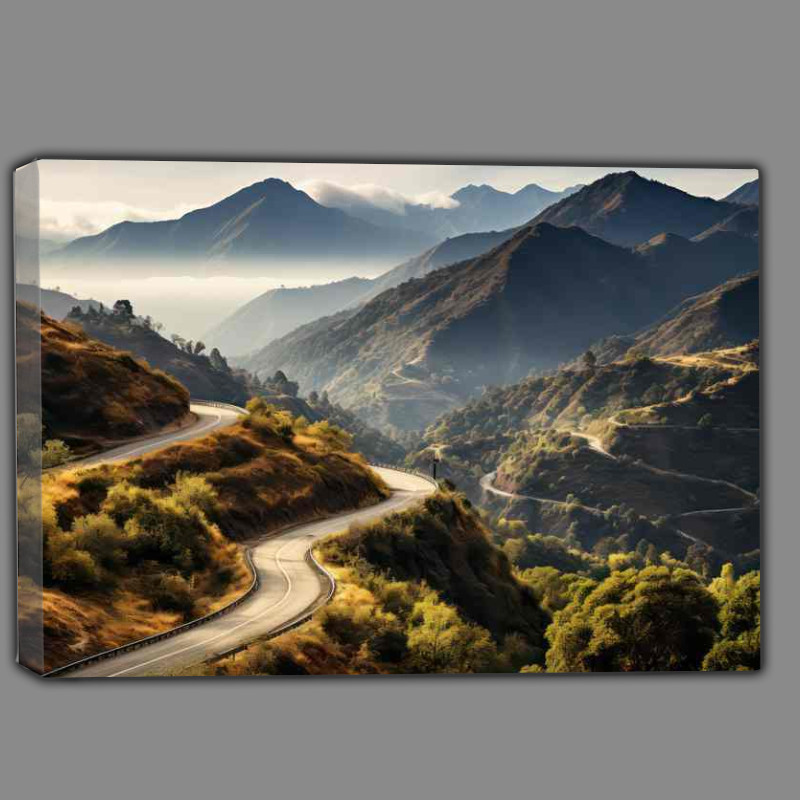 Buy Canvas : (Open Road Twisting And Turning Through The Mountains)