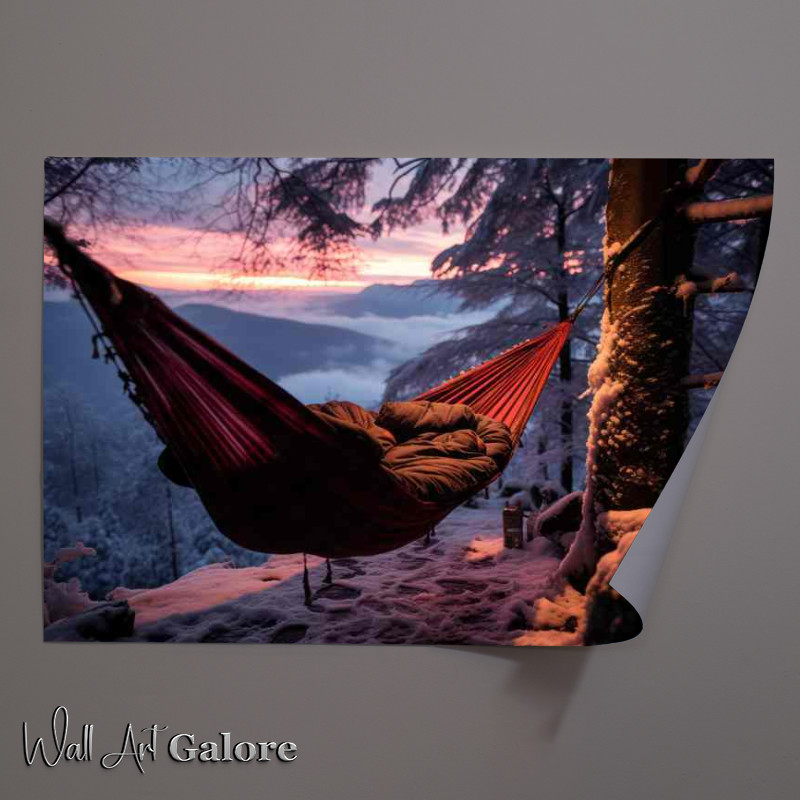 Buy Unframed Poster : (Sleeping Outdoors With A Mountain View)