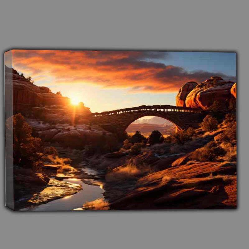 Buy Canvas : (Sunrise over archangel bridge in southern utah in the daytime)