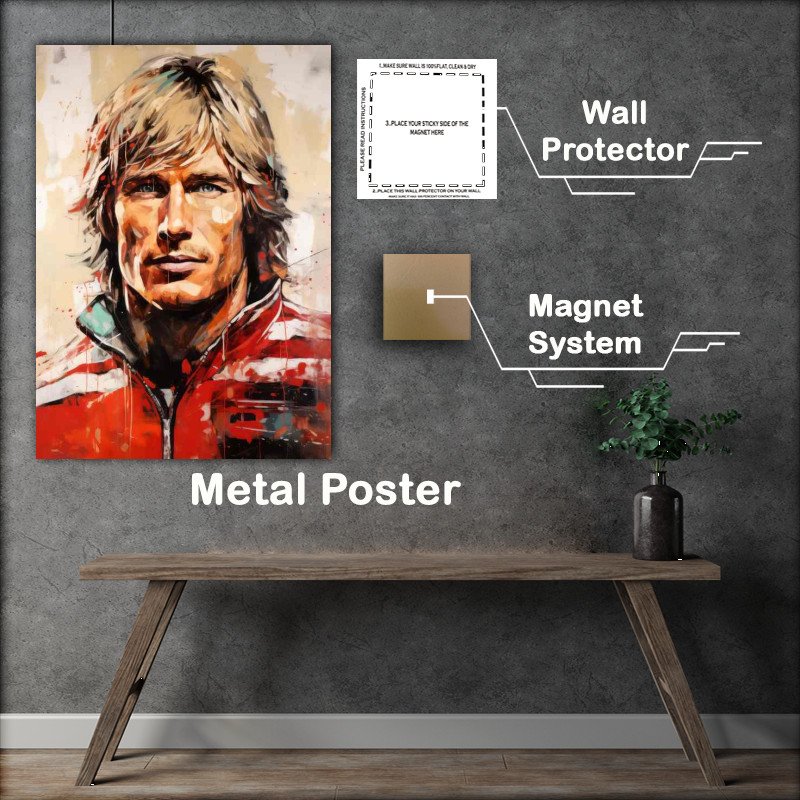 Buy Metal Poster : (James Hunt Formula one racing driver)
