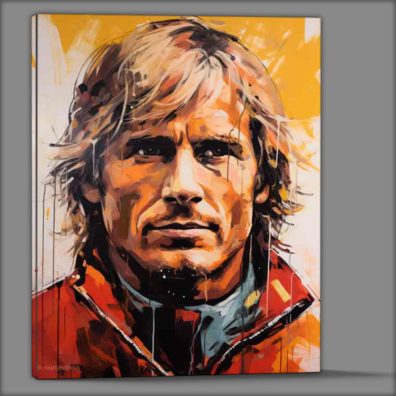 Buy Canvas : (James Hunt Formula one racing driver portrait)