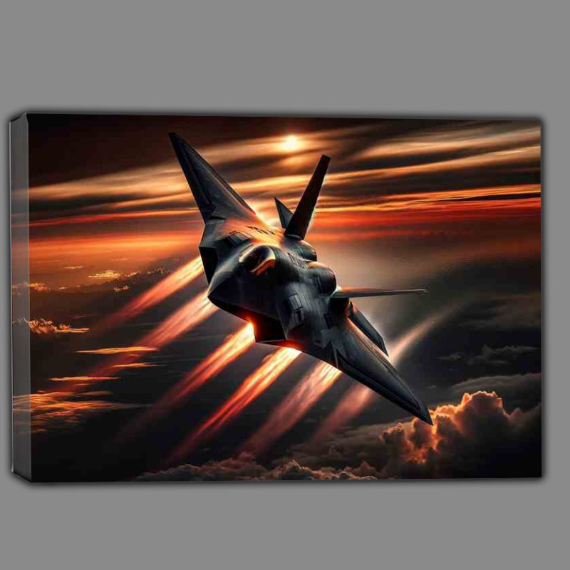 Buy Canvas : (Fighter Jet Mastery at Dusk a high speed stealth fighter jet)