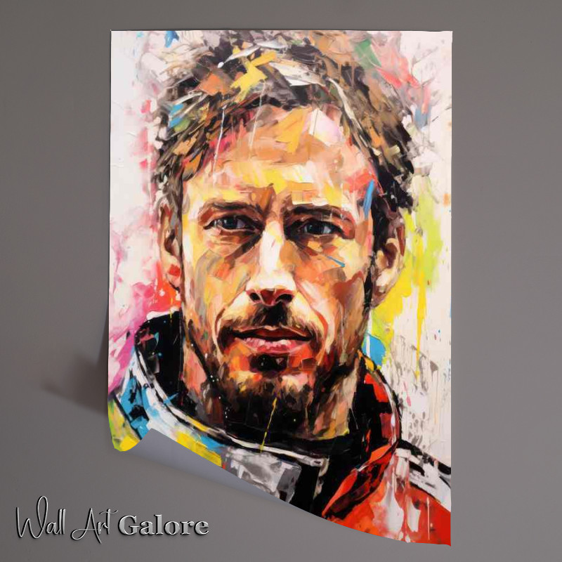 Buy Unframed Poster : (Jenson Button Formula one racing driver portrait)