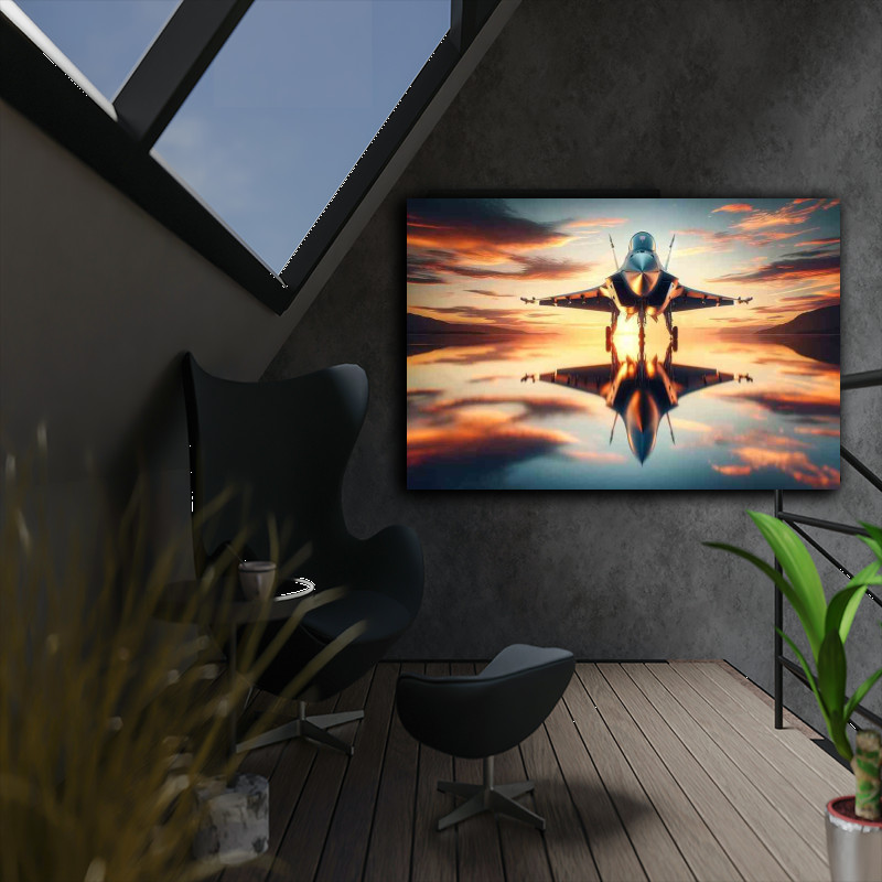 Buy : (Sunset Refl. Fighter Jet Elegance)