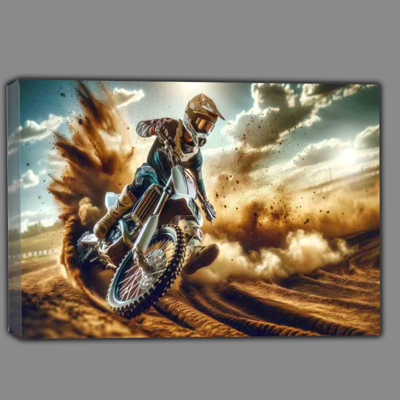 Buy Canvas : (Dirt Bike Racer Extreme Sports Action a skilled rider)