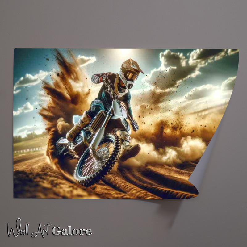 Buy Unframed Poster : (Dirt Bike Racer Extreme Sports Action a skilled rider)