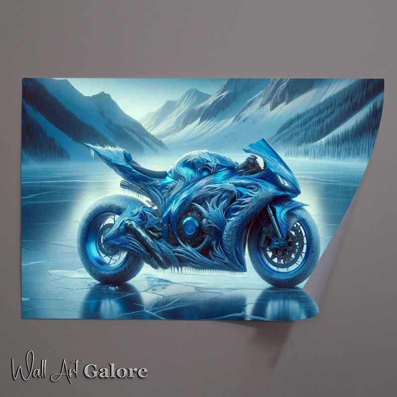 Buy Unframed Poster : (Ice Dragon Sleek Blue Superbike)