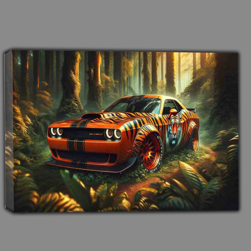 Buy Canvas : (Fierce Tiger Spirit Orange Muscle Car)