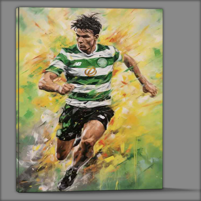 Buy Canvas : (Kieran Tierney Footballer in the style of splash art)