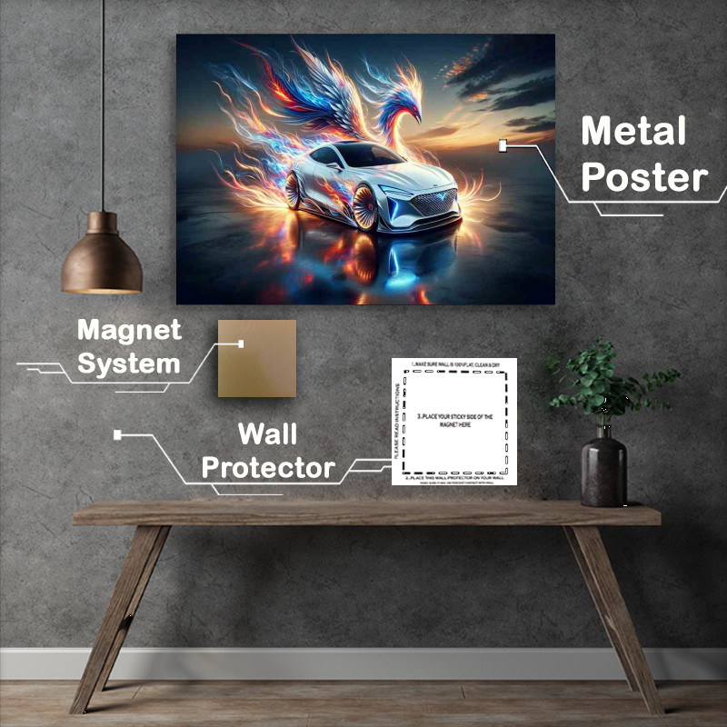 Buy Metal Poster : (Mystic Phoenix Flare White Performance Car)