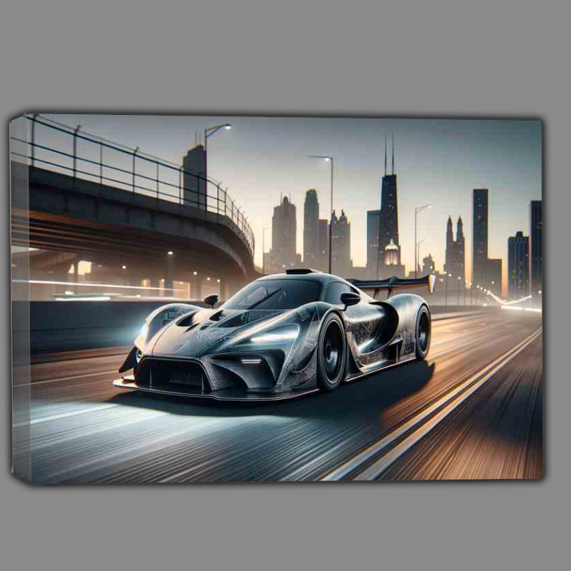 Buy Canvas : (Street Racing Car with Minimal Graphics sleek)