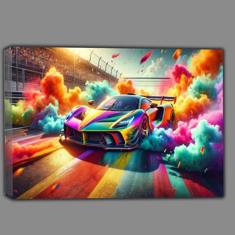 Buy Canvas : (Supercar Battle Explosive Colorful Smoke)