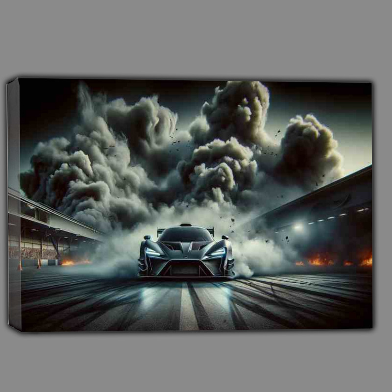Buy Canvas : (Supercar Showdown Dramatic Smoke Background)