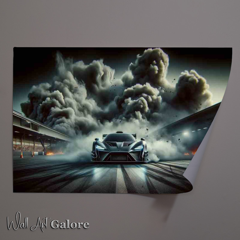 Buy Unframed Poster : (Supercar Showdown Dramatic Smoke Background)