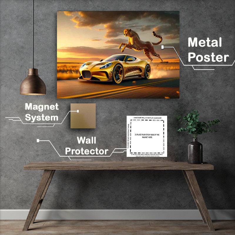 Buy Metal Poster : (Swift Cheetah Essence Agile Yellow Sports Car)