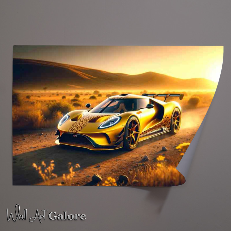 Buy Unframed Poster : (Swift Cheetah Spirit Yellow Sports Car)