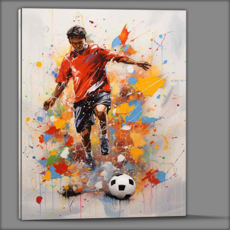Buy Canvas : (Man kicking with the ball)