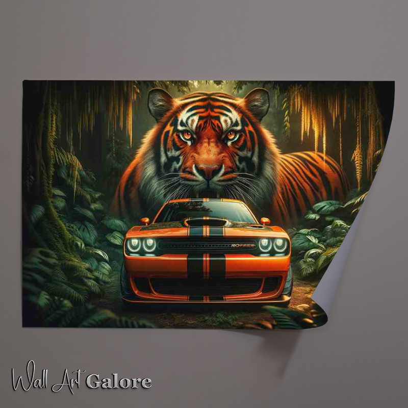 Buy Unframed Poster : (Tiger Spirit Orange Muscle Car)
