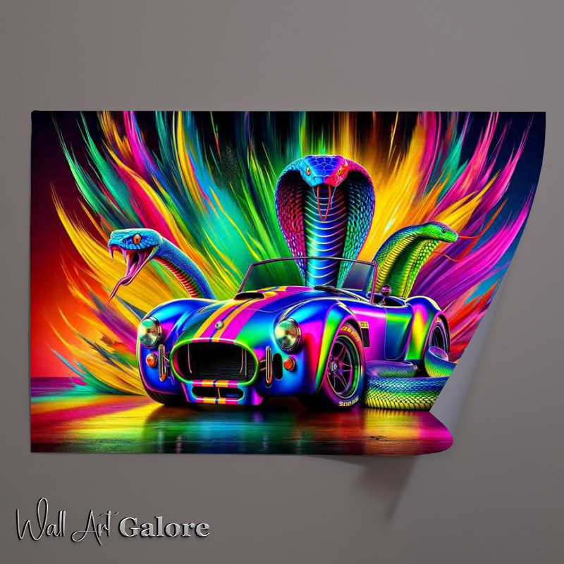 Buy Unframed Poster : (Vibrant Cobra Car and Serpent Display brightly colored)
