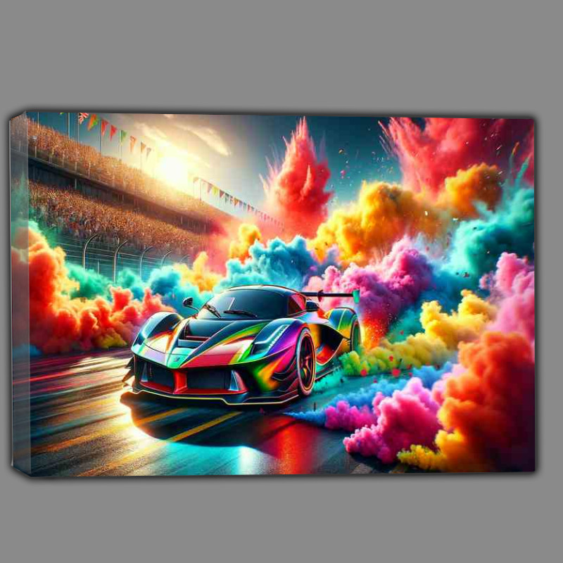 Buy : (Vibrant Supercar Battle Smoke Canvas)