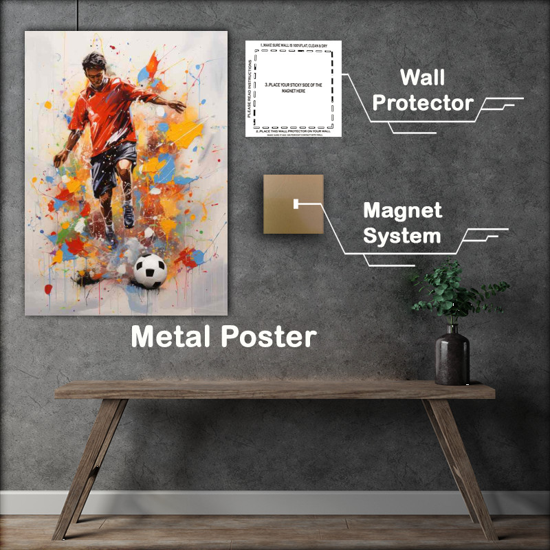 Buy Metal Poster : (Man kicking with the ball)